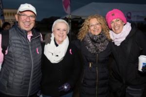 Mollie poses with 3 patients at Making Strides of Long Island 2018
