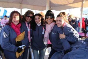 Bella and Mary pose with 3 women at Making Strides of Long Island 2013