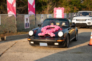 Car with pink ribbon on car atMaking Strides 2020 Drive Through photo