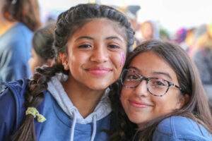 Close-up of two teens at Making Strides of Long Island 2019