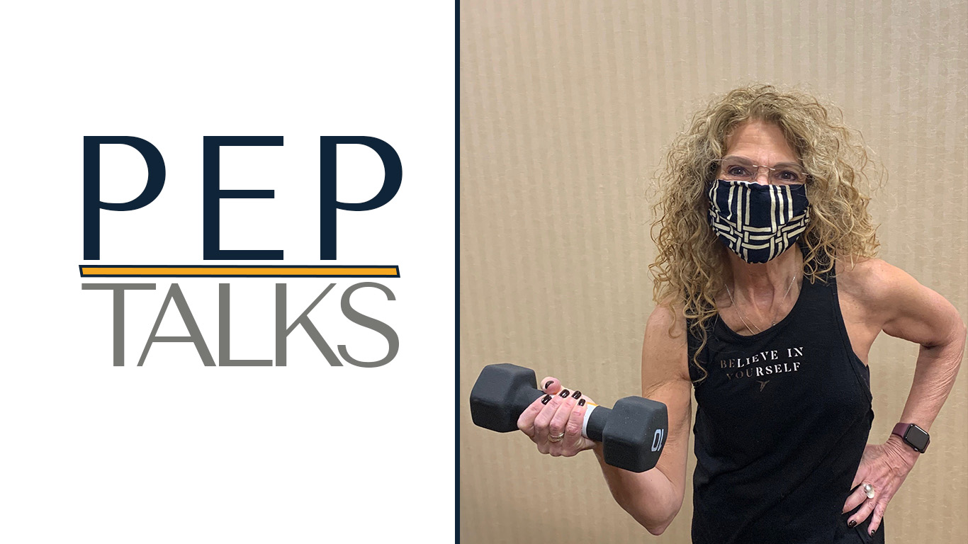 PEP Talk Header Mollie lifting weights