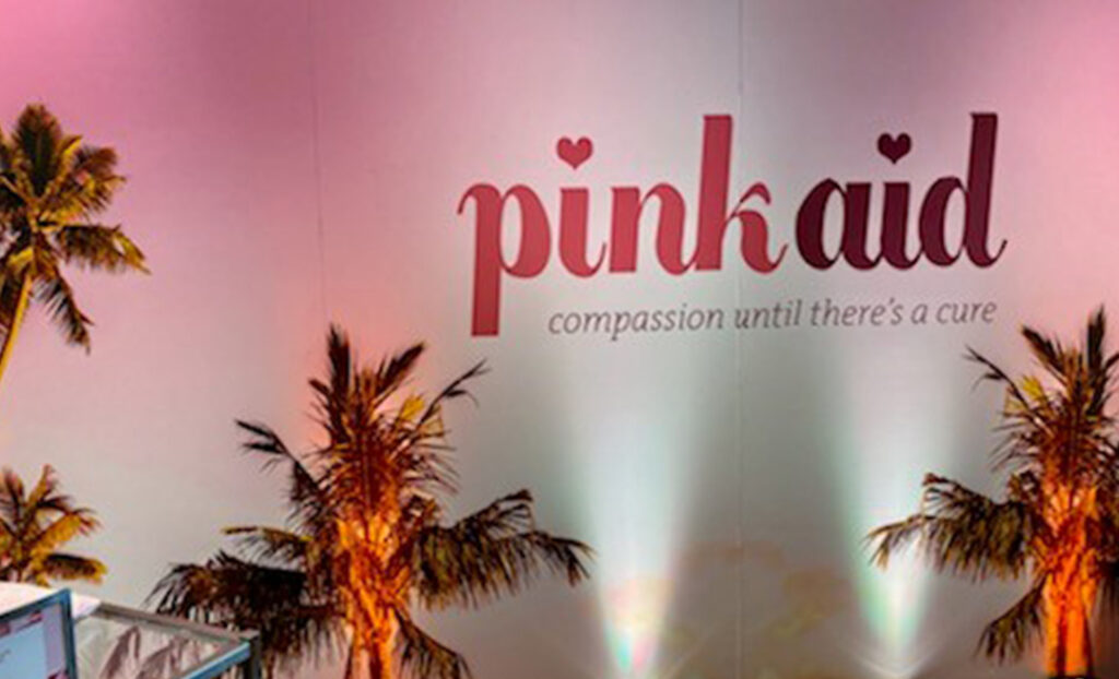 PinkAid backdrop for photos