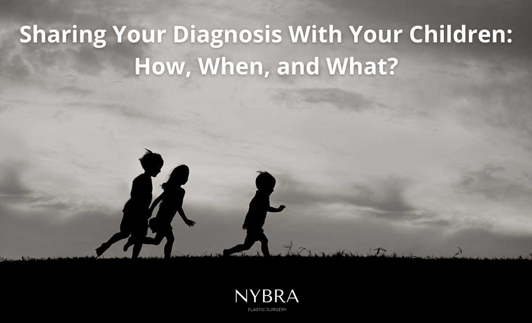 Black and white photo of three children playfully running through a field for NYBRA Plastic Surgery of Long Island, New York blog: Sharing Your Diagnosis With Your Children: How, When, and What?