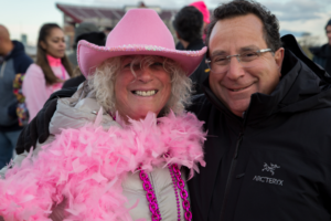 Dr. Feingold and patient in pink cowboy hat atMaking Strides of Long Island 2018