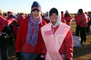 Two students smile for camera at Making Strides of Long Island 2015
