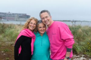 Mollie and Dr. Israeli pose with patient atMaking Strides of Long Island 2017