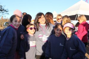 Mom and kids pose at Making Strides of Long Island 2013