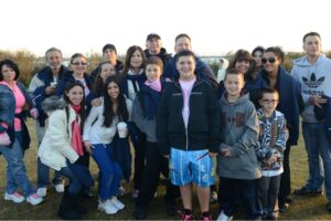 A large group poses at Making Strides of Long Island 2012