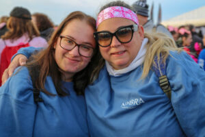 Close-up of two people at Making Strides of Long Island 2019