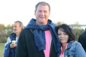 A man and a woman pose at Making Strides of Long Island 2012
