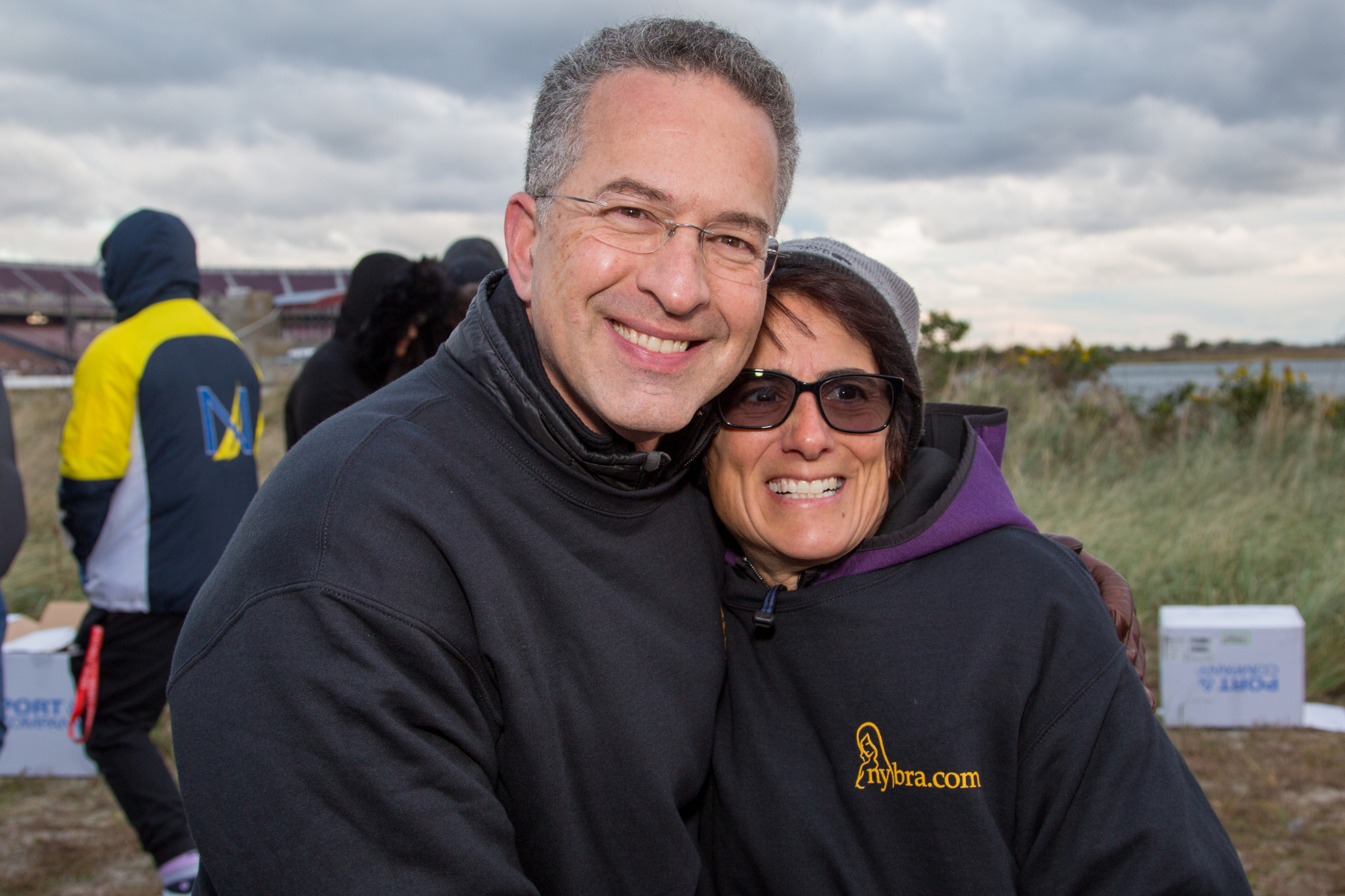 Close up photo of Dr. Israeli and Annie at the Making Strides of Long Island 2018 event.