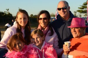 A group of six people poses at Making Strides of Long Island 2012
