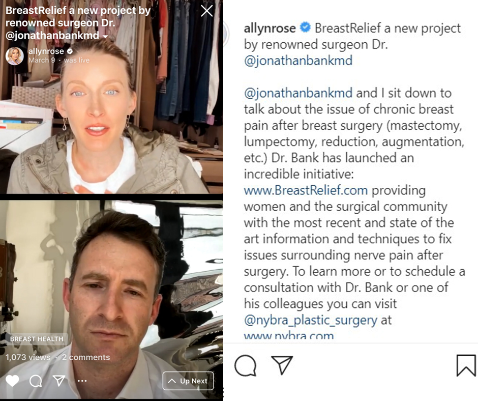 IG Live screenshot Dr. Bank and Allyn Rose