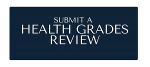blue button box with text: Submit a Healthgrades review