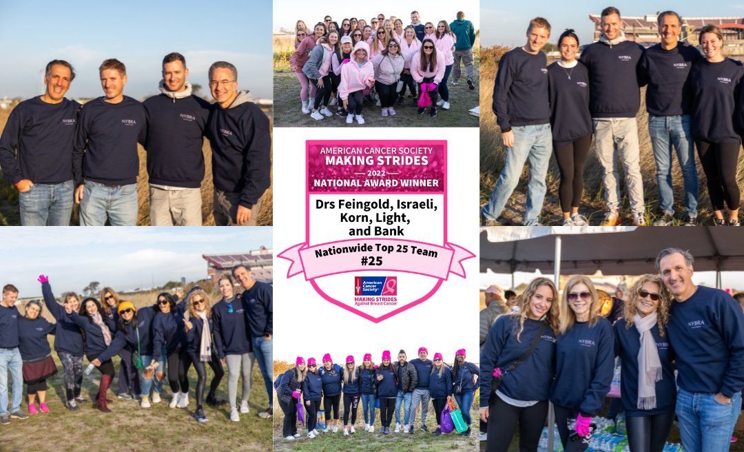 NYBRA Plastic Surgery of Long Island, New York Ranked Top 25 in the Nation for American Cancer Society's Making Strides Against Breast Cancer 5k Walk
